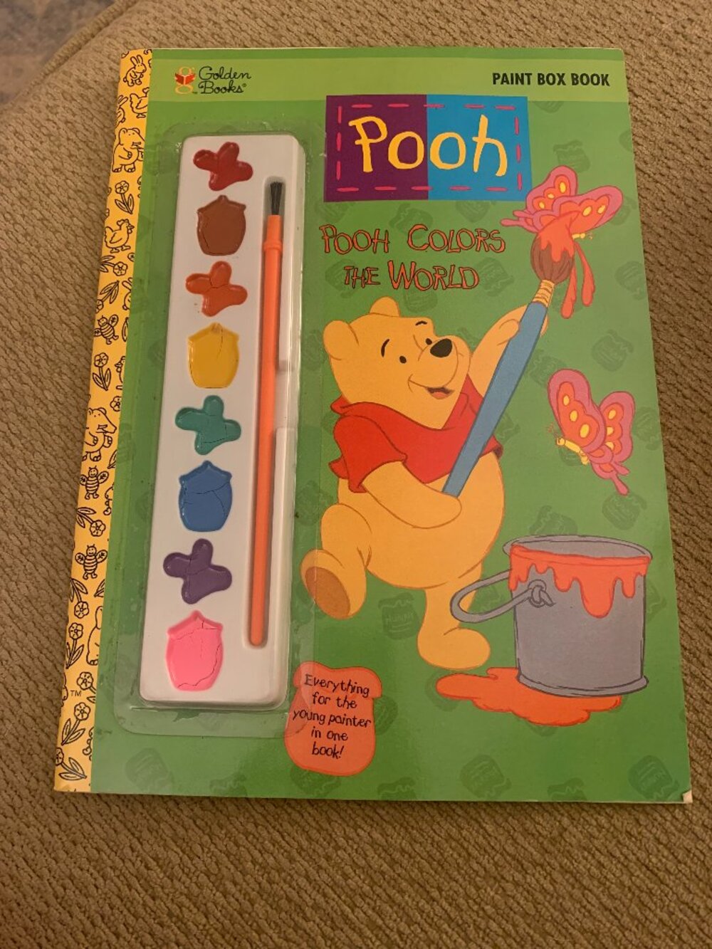 Vintage 1997 Pooh Colors the World Paint Box Book Golden Books Watercolors New